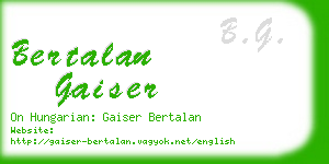 bertalan gaiser business card